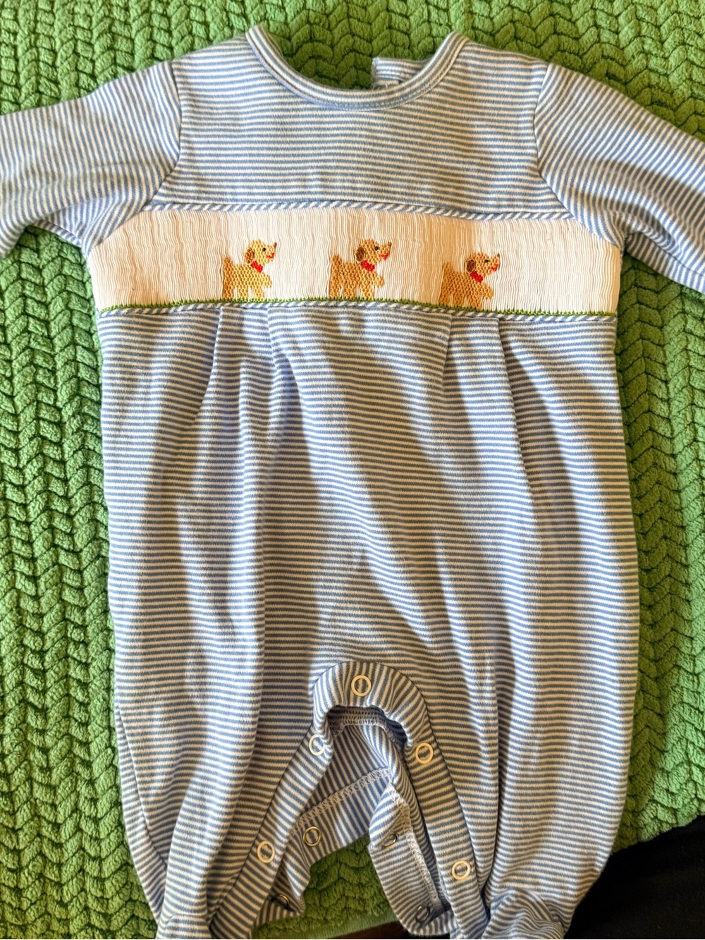 Edgehill Collection Blue and White Striped Baby Outfit